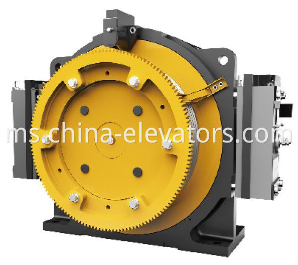 Passenger Elevator PM Gearless Machine With Rearmounted Cooling Fans